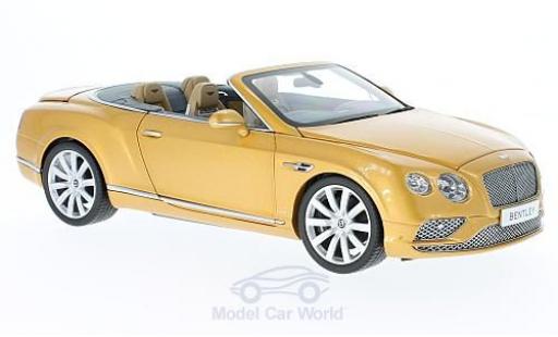 Bentley Continental T 1/18 Paragon GT Convertible gold RHD 2016 diecast model cars