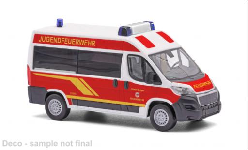 Diecast model cars Peugeot Boxer Kasten 2014 Feuerwehr Speyer 1/87 Busch