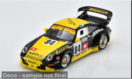 Porsche 996 GT2 1/43 Spark 911 gelb/schwarz 24h Le Mans 1997 #84 E.Calderari/L.Bryner 1:43 diecast model cars