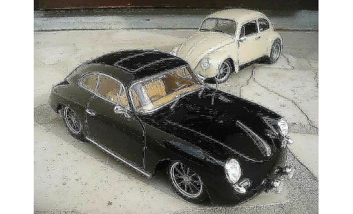 Porsche 356 1961 1/18 Ricko B black old-school jantes brm diecast model cars