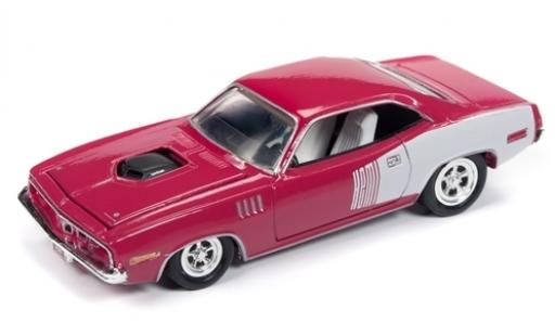 Diecast model cars Plymouth Barracuda 1/64 Racing Champions pink/white 1971 Plymouth Barracuda 1/64 Racing Champions pink/white 1971 diecast model cars