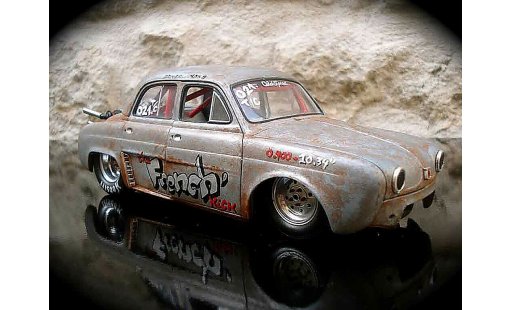 Renault Dauphine Base 1/18 Norev drag strip a moteur vw prepare diecast model cars