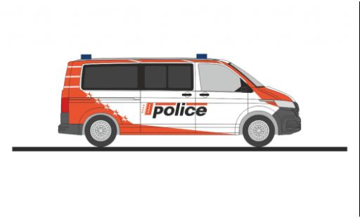 Diecast model cars Volkswagen T6 1/87 Rietze .1 bus police Wallis (CH) Volkswagen T6 1/87 Rietze .1 bus police Wallis (CH) diecast model cars