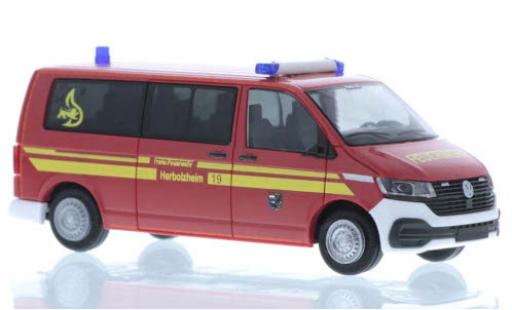 Volkswagen T6 1/87 Rietze .1 Feuerwehr Herbolzheim plus long empattement diecast model cars