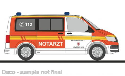 Volkswagen T6 1/87 Rietze Bus Rettungsdienst Leverkusen 1:87 diecast model cars