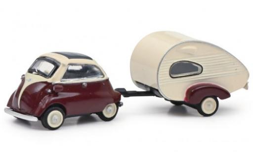 Diecast model cars Bmw Isetta 1/87 Schuco red/white avec ES-Piccolo-remorque Bmw Isetta 1/87 Schuco red/white avec ES-Piccolo-remorque diecast model cars