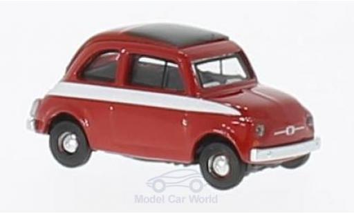 Fiat 500 F 1/87 Schuco red/white diecast model cars