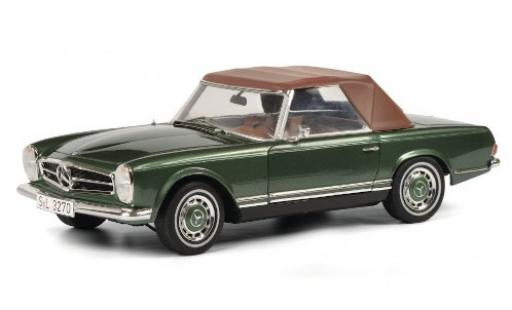Diecast model cars Mercedes 280 1/18 Schuco SL (W113) metallic green mit abnehmbarem Softtop Mercedes 280 1/18 Schuco SL (W113) metallic green mit abnehmbarem Softtop diecast model cars