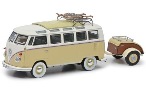 Diecast model cars Volkswagen T1 1/43 Schuco Samba beige/white Wintersport mit Westfalia Anhänger und Dachgepäckträger Volkswagen T1 1/43 Schuco Samba beige/white Wintersport mit Westfalia Anhänger und Dachgepäckträger diecast model cars
