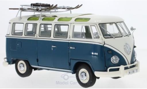 Diecast model cars Volkswagen T1 B 1/18 Schuco b Samba Bus blue/beige Wintersport Wintersport mit Dachgepäckträger Volkswagen T1 B 1/18 Schuco b Samba Bus blue/beige Wintersport Wintersport mit Dachgepäckträger diecast model cars