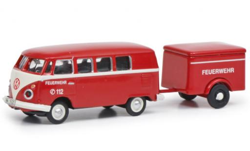 Diecast model cars Volkswagen T1 1/87 Schuco c Bus Feuerwehr mit Anhänger Volkswagen T1 1/87 Schuco c Bus Feuerwehr mit Anhänger diecast model cars