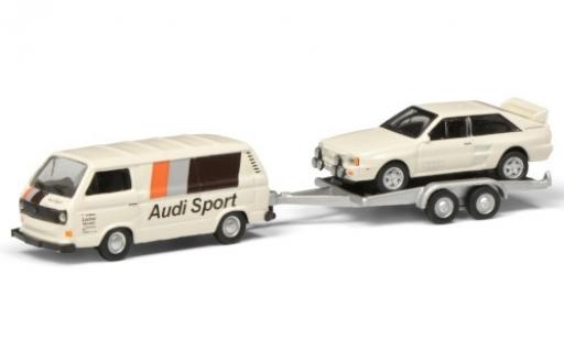 Diecast model cars Volkswagen T3 1/87 Schuco b Kasten Audi Sport avec remorque et Audi quattro Volkswagen T3 1/87 Schuco b Kasten Audi Sport avec remorque et Audi quattro diecast model cars