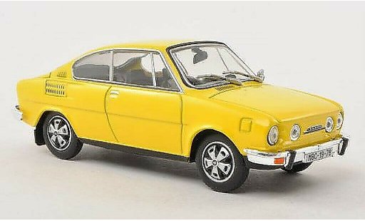 Skoda 110 R 1/43 Abrex yellow diecast model cars