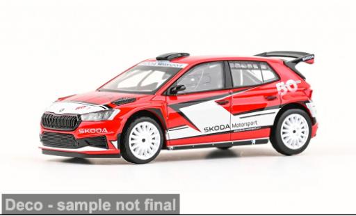 Diecast model cars Skoda Fabia IV RS Rallye2 rot/weiss 2022 Motorsport Design 2024 1/43 Abrex