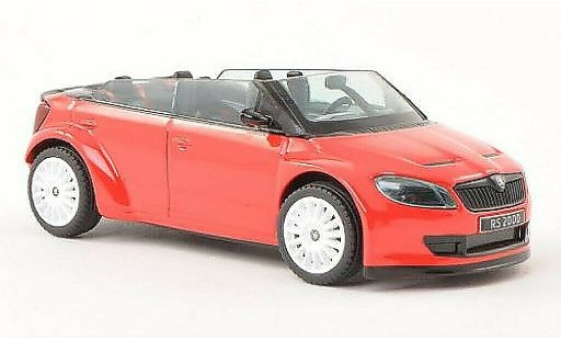 Skoda Fabia Concept Car 1/43 Abrex 2000 red with whiteen Felgen diecast model cars