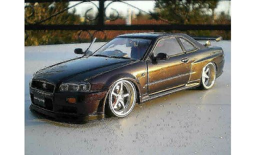 Nissan Skyline R34 1/18 Autoart purple racing jantes 20 pouces diecast model cars