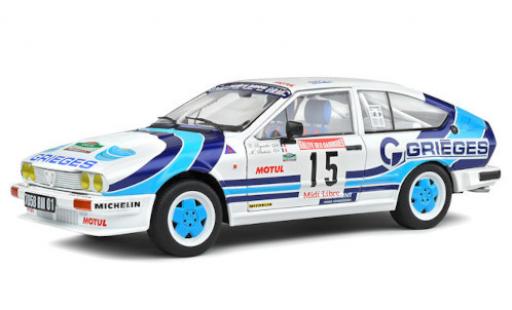 Diecast model cars Alfa Romeo GT 1/18 Solido V6 No.15 Rally des Garrigues 1986 C.Rigollet/M.Bathelot Alfa Romeo GT 1/18 Solido V6 No.15 Rally des Garrigues 1986 C.Rigollet/M.Bathelot diecast model cars