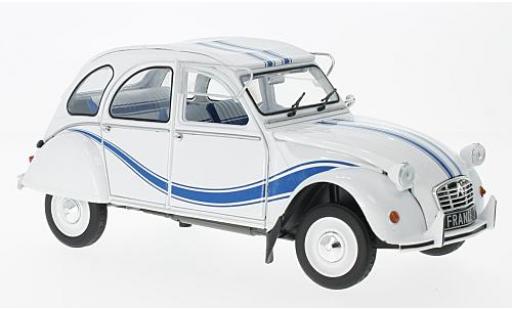 Diecast model cars Citroen 2CV 1/18 Solido 6 France 3 white/blue 1983 Citroen 2CV 1/18 Solido 6 France 3 white/blue 1983 diecast model cars