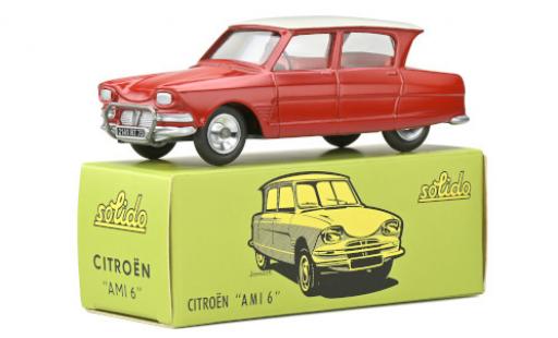 Diecast model cars Citroen Ami 6 1/43 Solido red/white Citroen Ami 6 1/43 Solido red/white diecast model cars