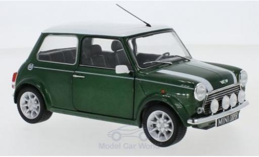 Diecast model cars Mini Cooper 1/18 Solido 1.3i Sport Pack metallic green/white 1997 Mini Cooper 1/18 Solido 1.3i Sport Pack metallic green/white 1997 diecast model cars