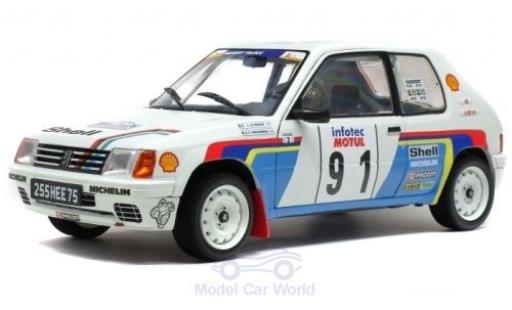 Peugeot 205 1/18 Solido Rallye No.91 Rallye WM Rallye Tour de Corse 1989 J.Le Bihan/S.Kervarrec diecast model cars