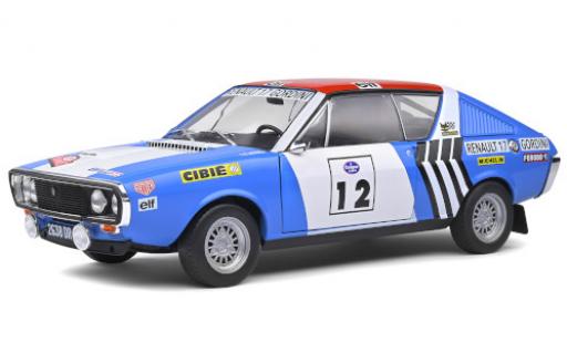 Renault 17 1/18 Solido Gordini No.12 Rallye WM Rallye Press on Regardless 1974 J-L.Therier/C.Delferier diecast model cars