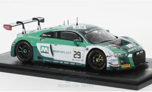 Audi R8 1/43 Spark LMS No.29 Montaplast by Land-Motorsport 24h Spa 2018 K.van der Linde/S.van der Linde/J.Schmidt diecast model cars
