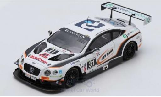Bentley Continental 1/43 Spark GT3 RHD No.31 Team Parker Racing 24h Spa 2018 R.Smith/D.Pierce/A.Meyrick/S.Morris diecast model cars