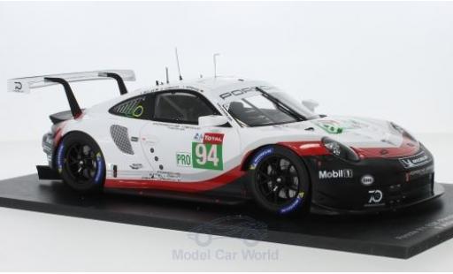 Diecast model cars Porsche 991 RSR 1/18 Spark 911 RSR No.94 GT Team 24h Le Mans 2018 R.Dumas/T.Bernhard/S.Müller Porsche 991 RSR 1/18 Spark 911 RSR No.94 GT Team 24h Le Mans 2018 R.Dumas/T.Bernhard/S.Müller diecast model cars
