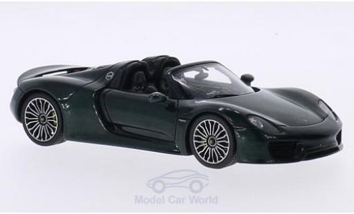 Diecast model cars Porsche 918 1/43 Spark Spyder metallic green 2014 Targadach geöffnet Porsche 918 1/43 Spark Spyder metallic green 2014 Targadach geöffnet diecast model cars