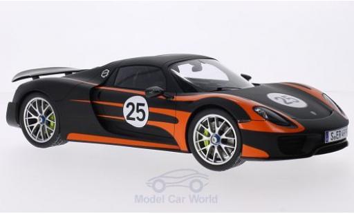 Diecast model cars Porsche 918 1/18 Spark Spyder black/orange Weissach-Paket Porsche 918 1/18 Spark Spyder black/orange Weissach-Paket diecast model cars