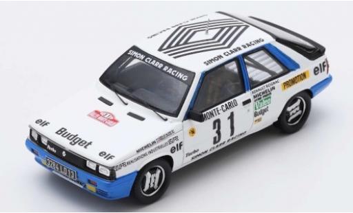 Diecast model cars Renault 11 1/43 Spark Turbo No.31 Simon Clarr Racing Rally Monte Carlo 1985 A.Oreille/S.Oreille Renault 11 1/43 Spark Turbo No.31 Simon Clarr Racing Rally Monte Carlo 1985 A.Oreille/S.Oreille diecast model cars