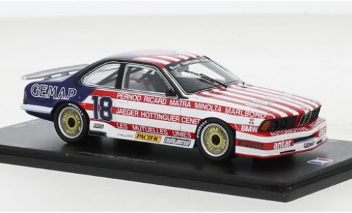 Diecast model cars Bmw 635 1/43 Spark CSI No.18 Championnat de France Production 1985 Bmw 635 1/43 Spark CSI No.18 Championnat de France Production 1985 diecast model cars