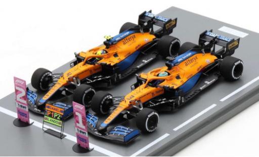 Diecast model cars McLaren F1 1/43 Spark 2er Set: MCL35M No.3 + 4 Team Formel 1 GP Italien 2021 McLaren F1 1/43 Spark 2er Set: MCL35M No.3 + 4 Team Formel 1 GP Italien 2021 diecast model cars