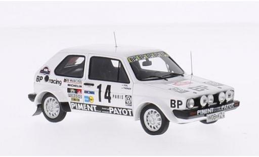Diecast model cars Volkswagen Golf 1/43 Spark GTI I No.14 BP Racing Rallye Monte-Carlo 1980 J-L.Therier/M.Vial Volkswagen Golf 1/43 Spark GTI I No.14 BP Racing Rallye Monte-Carlo 1980 J-L.Therier/M.Vial diecast model cars