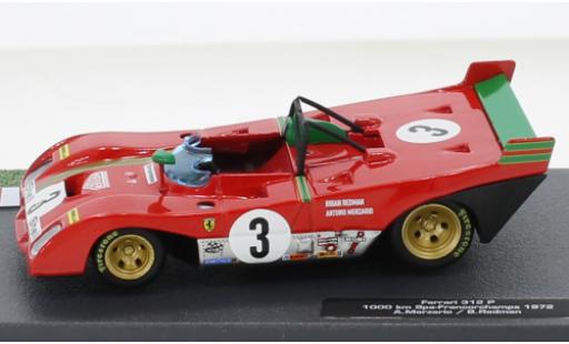 Diecast model cars Ferrari 312 1/43 SpecialC P RHD No.3 1000 Km Spa Francorchamps 1972 Ferrari 312 1/43 SpecialC P RHD No.3 1000 Km Spa Francorchamps 1972 diecast model cars