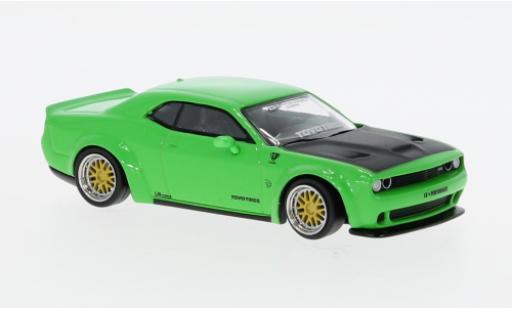 Dodge Challenger 1/64 Tarmac Works SRT Hellcat LB-Works metallise la chaux diecast model cars