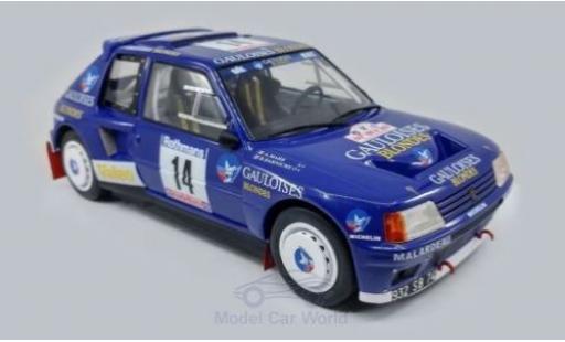 Diecast model cars Peugeot 205 1/18 Triple 9 Collection T16 No.14 Gauloises Rallye WM Tour de Corse 1985 B.Darniche/A.Mahe Peugeot 205 1/18 Triple 9 Collection T16 No.14 Gauloises Rallye WM Tour de Corse 1985 B.Darniche/A.Mahe diecast model cars