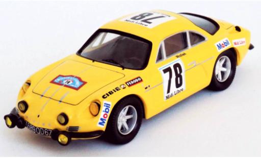 Diecast model cars Alpine A110 1/43 Trofeu Renault No.78 Midi Libre Criterium des Cevennes 1969 B.Wollek/M.Grandrive Alpine A110 1/43 Trofeu Renault No.78 Midi Libre Criterium des Cevennes 1969 B.Wollek/M.Grandrive diecast model cars