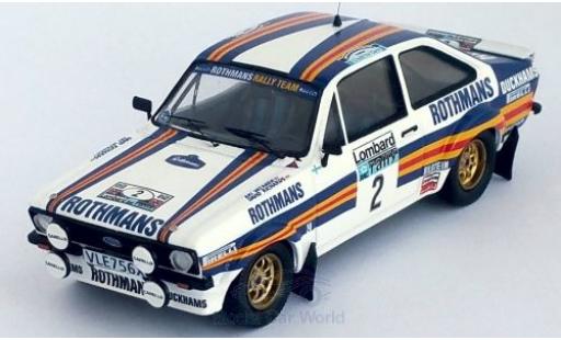 Diecast model cars Ford Escort 1/43 Trofeu MK II RS No.2 Rothmans Rally Team Rothmans Rallye WM RAC Rallye 1981 A.Vatanen/D.Richards Ford Escort 1/43 Trofeu MK II RS No.2 Rothmans Rally Team Rothmans Rallye WM RAC Rallye 1981 A.Vatanen/D.Richards diecast model cars