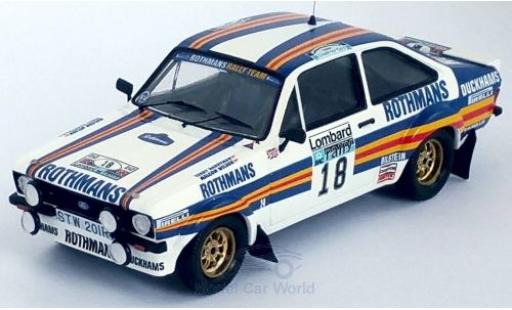 Diecast model cars Ford Escort 1/43 Trofeu MK II RS RHD No.18 Rothmans Rally Team Rothmans Rallye WM RAC Rallye 1981 M.Wilson/T.Harryman Ford Escort 1/43 Trofeu MK II RS RHD No.18 Rothmans Rally Team Rothmans Rallye WM RAC Rallye 1981 M.Wilson/T.Harryman diecast model cars