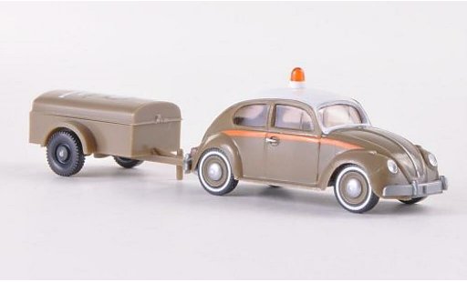 Volkswagen Kafer Base 1/87 Wiking 1200 Anton Schlotmann with Einachsanhanger diecast model cars