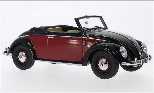 Volkswagen Kafer Cabriolet 1/18 Minichamps 1200 Convertible Hebmuller black/red 1949 diecast model cars