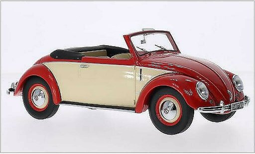 Volkswagen Kafer Cabriolet 1/18 Minichamps 1200 Convertible Hebmuller red/beige 1949 diecast model cars