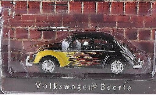 Volkswagen Kafer Base 1/64 Greenlight black with Flammendekor diecast model cars