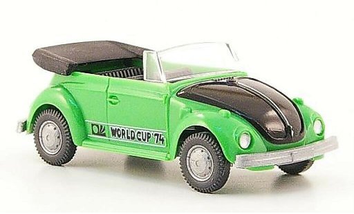 Volkswagen Kafer Cabriolet 1/87 Wiking World Cup Convertible green/black 1974 diecast model cars