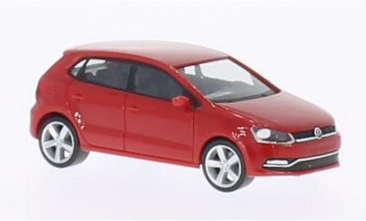 Volkswagen Polo Base 1/87 Herpa (6C) red 5-Turer 2014 diecast model cars
