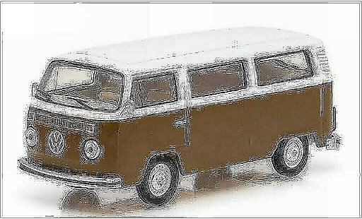 Volkswagen T2 B 1/64 Greenlight Bus Champagne Edition brown/white 1977 diecast model cars