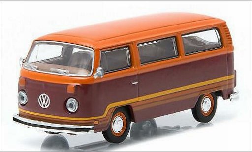 Volkswagen T2 B 1/64 Greenlight Champagne Edition II Bus red/orange 1978 diecast model cars