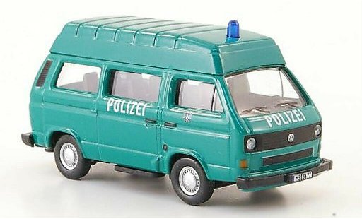 Volkswagen T3 Base 1/87 Schuco Hochroofbus Police green diecast model cars